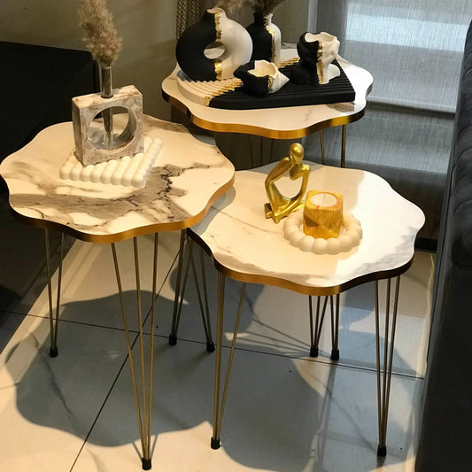 Daisy Nesting Tables With Metal Stand Set of 3