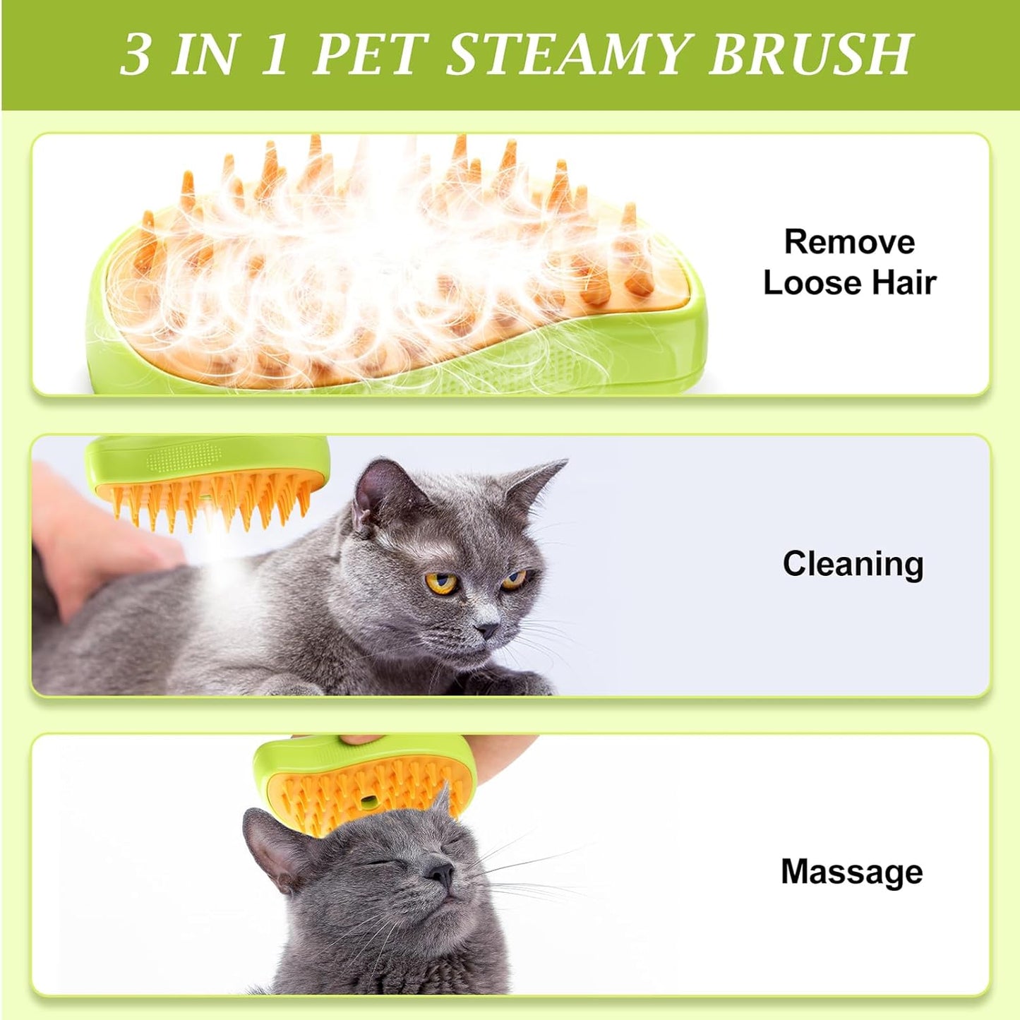 Pet Grooming Steam Brush-Rechargeable